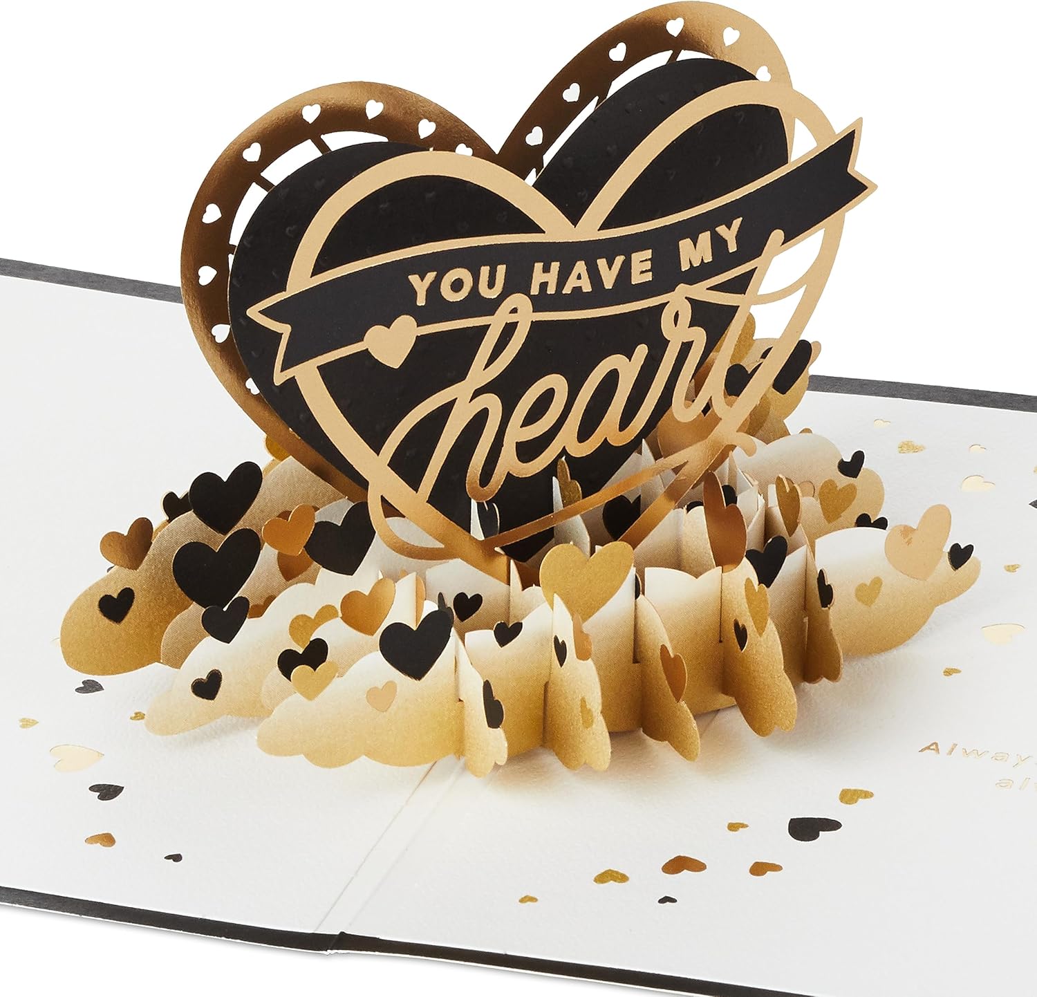 Hallmark Signature Paper Wonder – Tarjeta romántica de amor (You Have My Heart) en negro y dorado