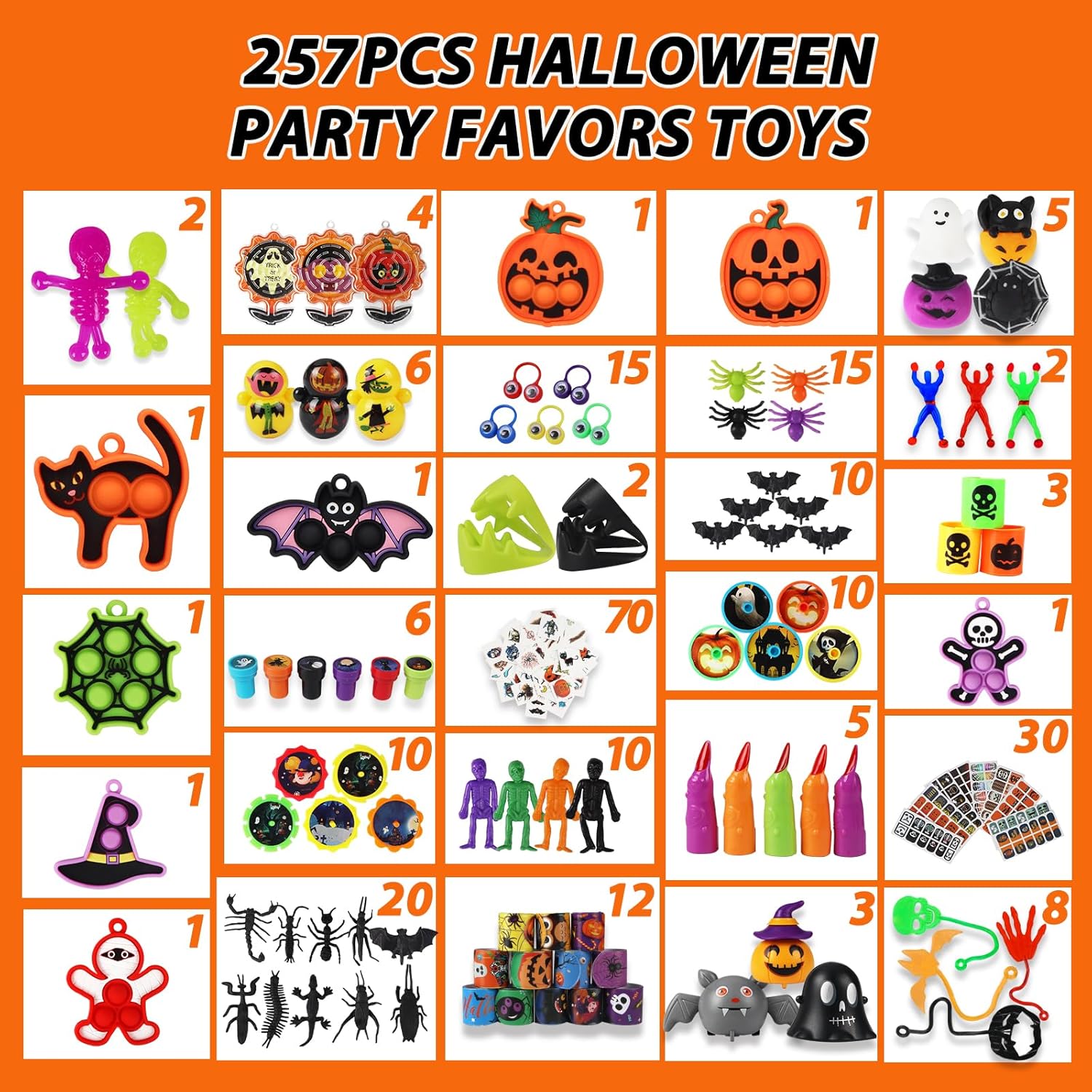 Recuerdos de fiesta de Halloween para niños, juguetes de Halloween a granel, rellenos de bolsas de regalos de Halloween, recuerdos de Halloween para