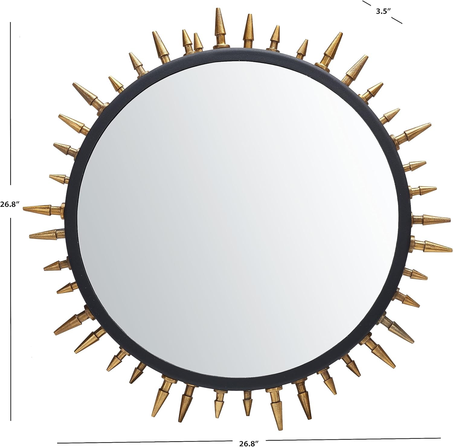 SAFAVIEH Home Collection Ceinth – Espejo de pared decorativo con punta redonda de 27 pulgadas para dormitorio, sala de estar, baño, entrada
