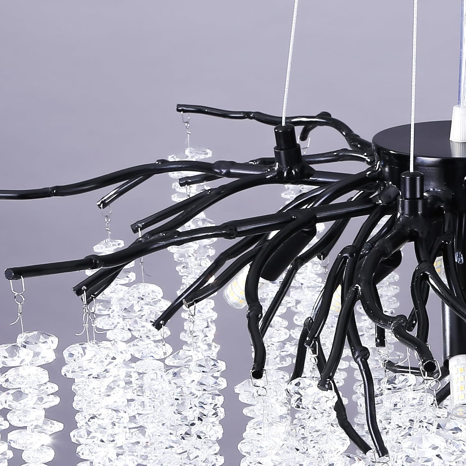 Moderno candelabro de cristal con ramas de árbol de lluvia, lámpara colgante de techo pequeña para dormitorio, sala de estar, comedor, entrada,