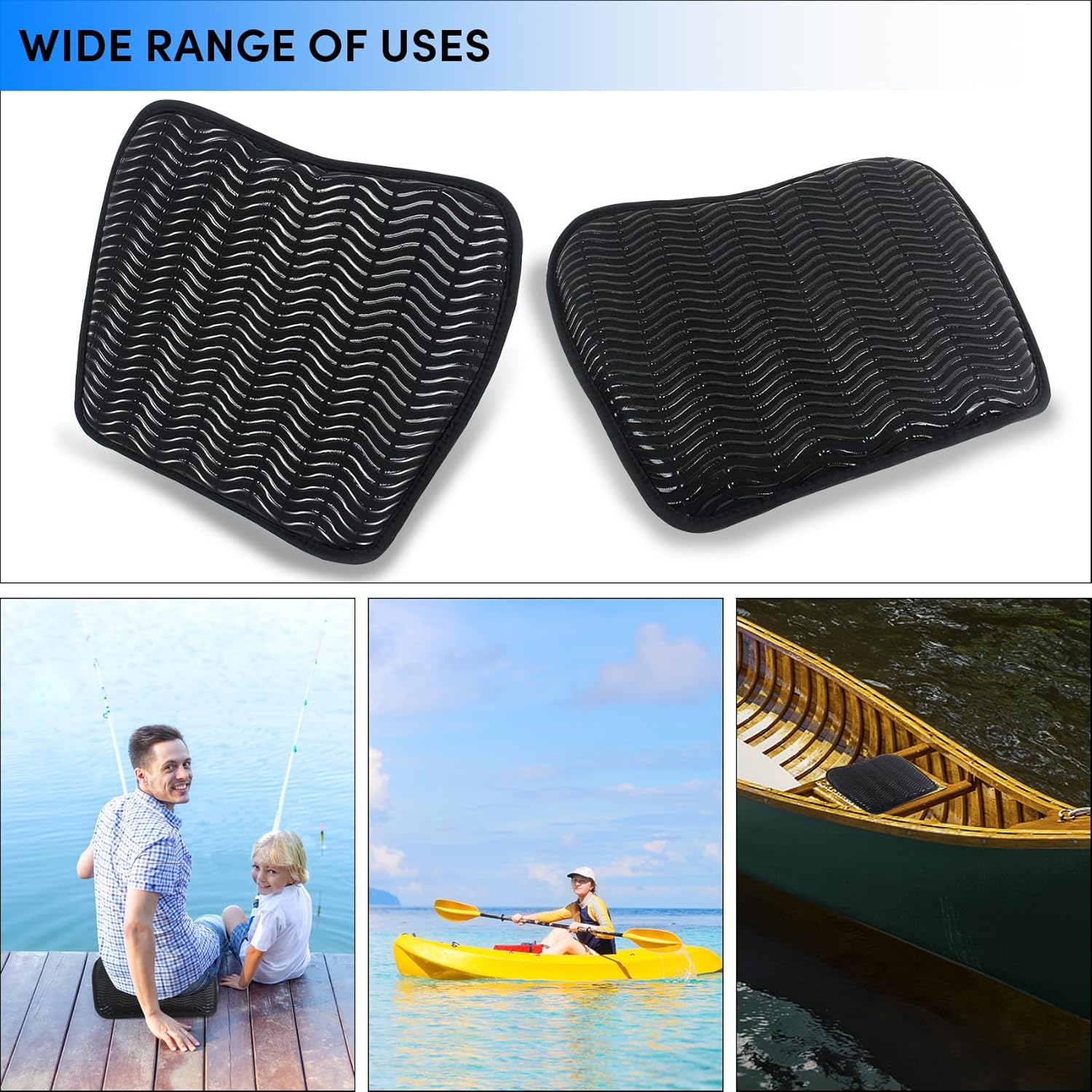 Cojín antideslizante para asiento de kayak, cojín de asiento de kayak, accesorio de asiento de kayak para kayak, canoa, deriva, rafting, remo, pesca
