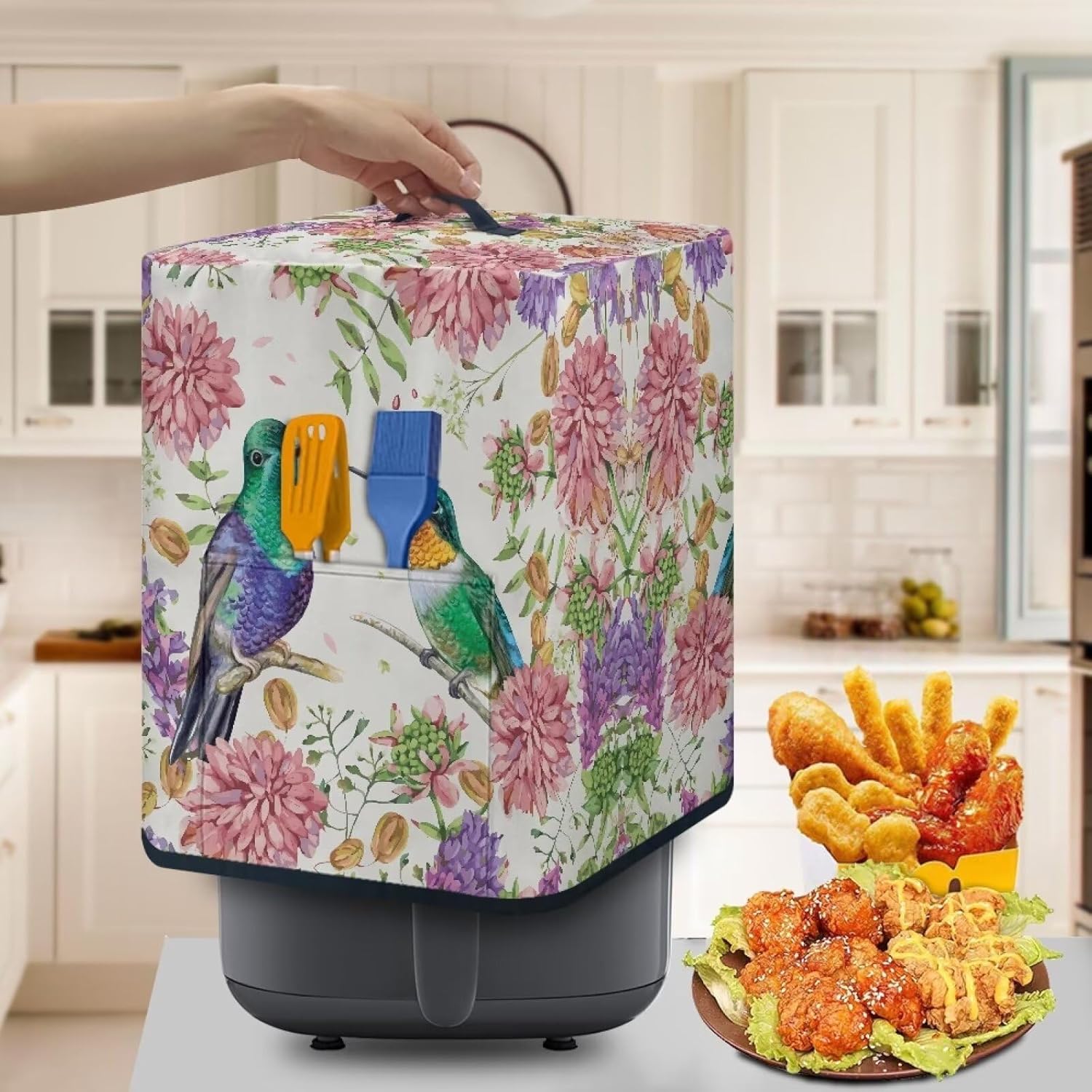 ZUXONGSY Fundas para mezcladores de moda, de material suave, para freidora de aire, colibrí, decoración de cocina para interiores, duradera,