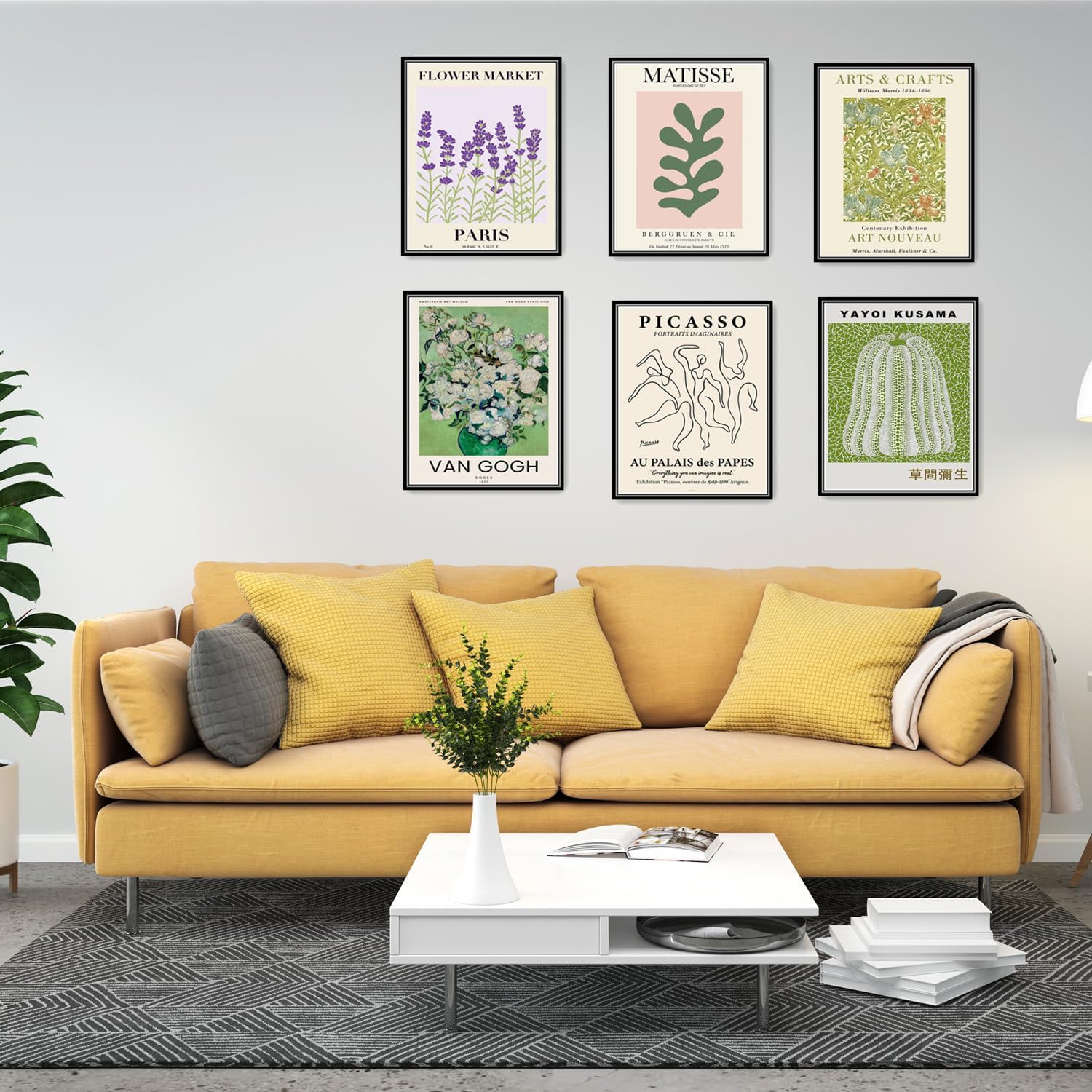 Pósteres de Matisse verde para estética de habitación, póster de pared retro de mercado de flores, decoración retro de habitación, impresiones