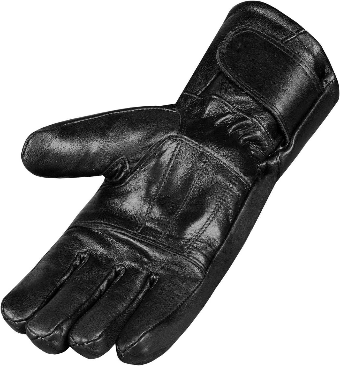 Guantelete de invierno para hombre, 100% piel de oveja natural, forro térmico Thinsulate, resistente al viento, resistente al agua, reforzado y
