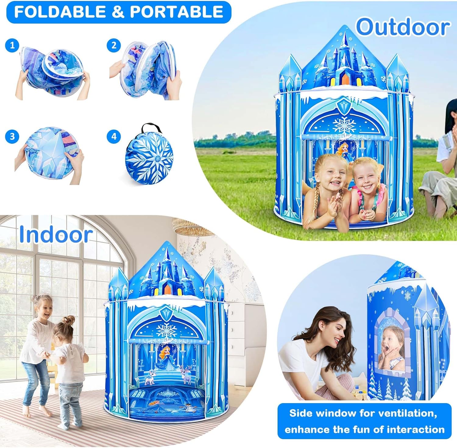Juguetes para niños y niñas, tienda de campaña grande para niños pequeños, juguetes de princesa para niños, juguetes para niñas de 2 años para casa