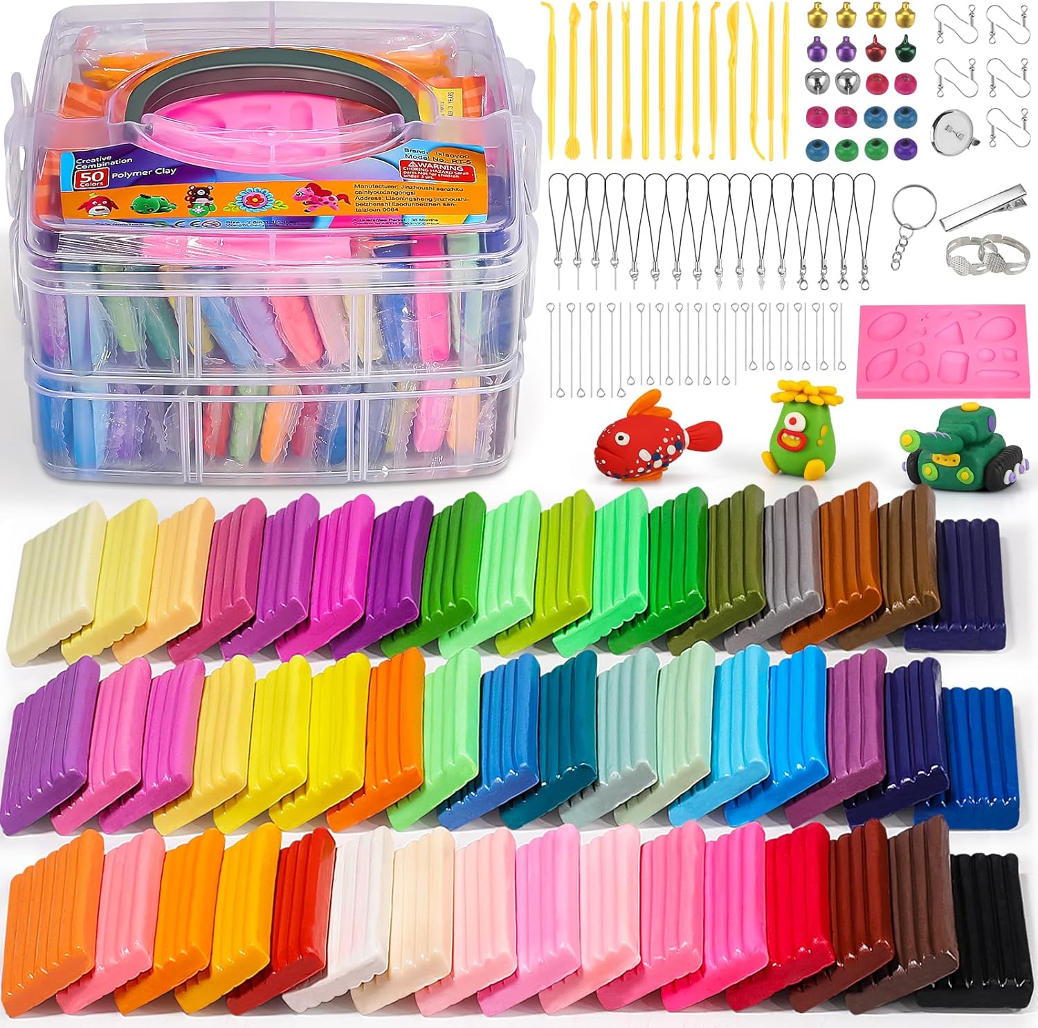 Arcilla polimérica, arcilla de modelado Ixiaoyoo Horno para niños, kits de iniciación de bricolaje, modelo de arcilla, no tóxica, antiadherente, con