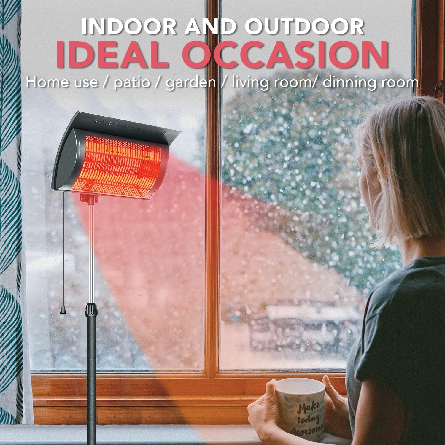 Simple Deluxe Ventilador calentador eléctrico para invernadero, tienda de cultivo, lugar de trabajo, protección contra sobrecalentamiento,