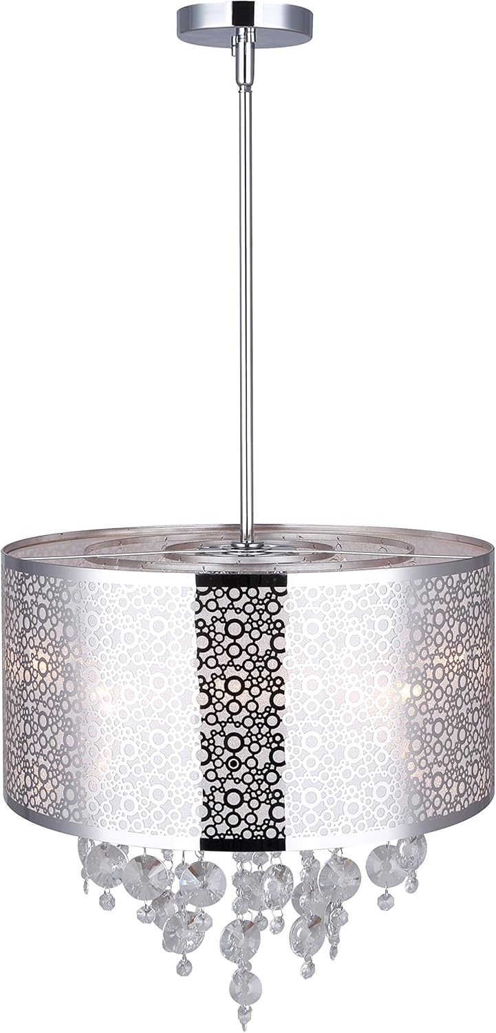 CANARM ICH543A04CH16 Piera – Candelabro de 4 luces con cristal, cromado