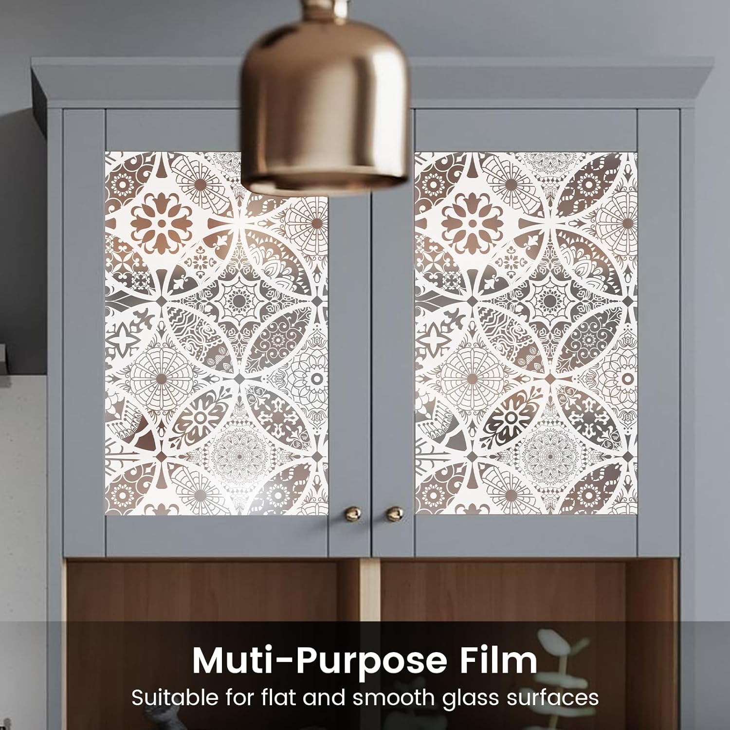 DKTIE Bohemian Decor – Lámina de vitrales con herramientas de instalación, película de privacidad de dos vías para ventana, reduce el