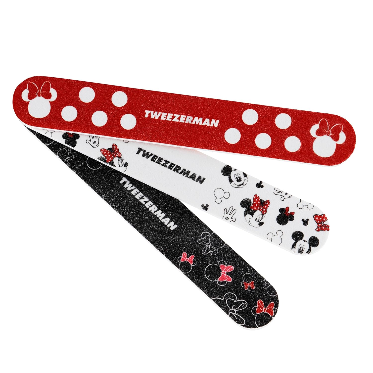 Tweezerman Disney Mickey Mouse y Minnie Mouse – Limas de uñas esistibles para orejas (paquete de 3)