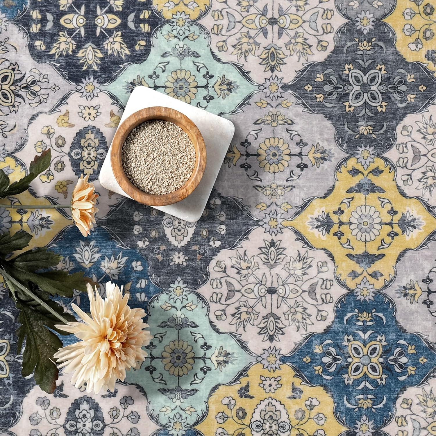 Alfombra de pasillo lavable antideslizante de 2’6×8′ para pasillos, alfombra de pasillo vintage envejecida con parte trasera de goma para entrada,