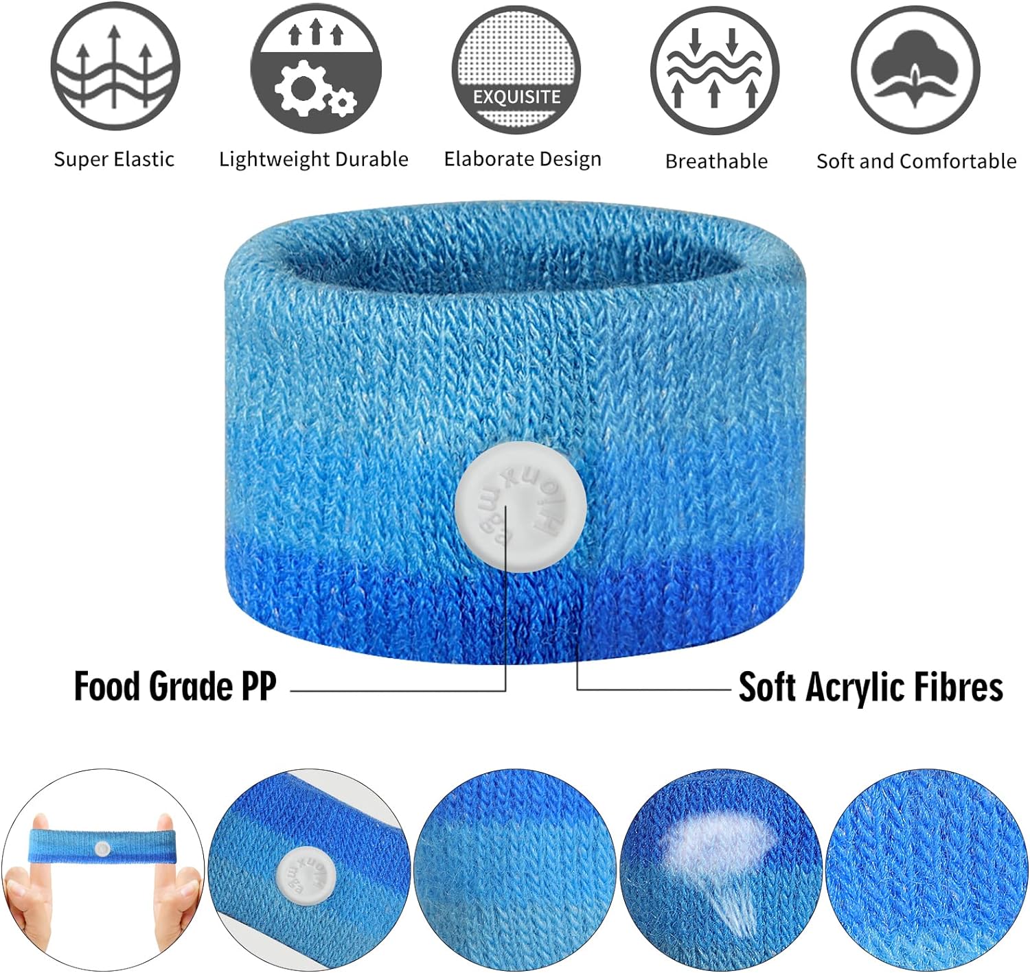 Bandas de mareo por movimientopulsera de náuseas de acupresión para náuseas, pulseras de mareo para alivio natural de las náuseas matutinas, mareos,