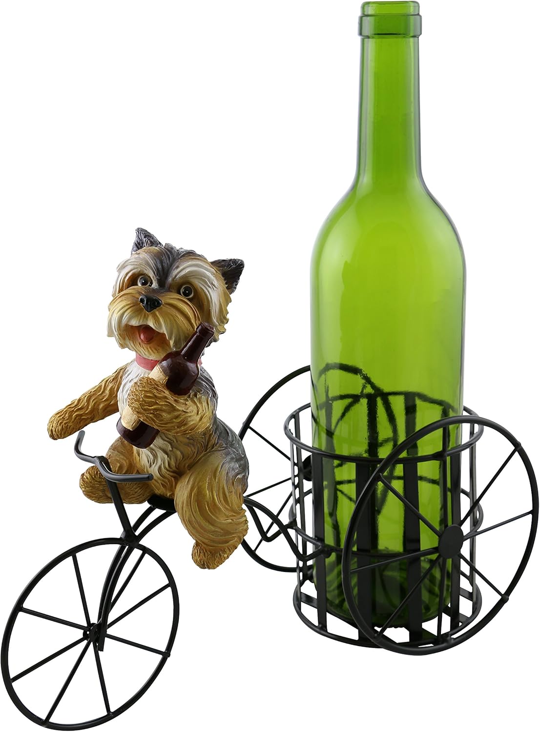 Yorkshire Terrier Yorkie Dog On Bicycle Triciclo Soporte para botellas de vino