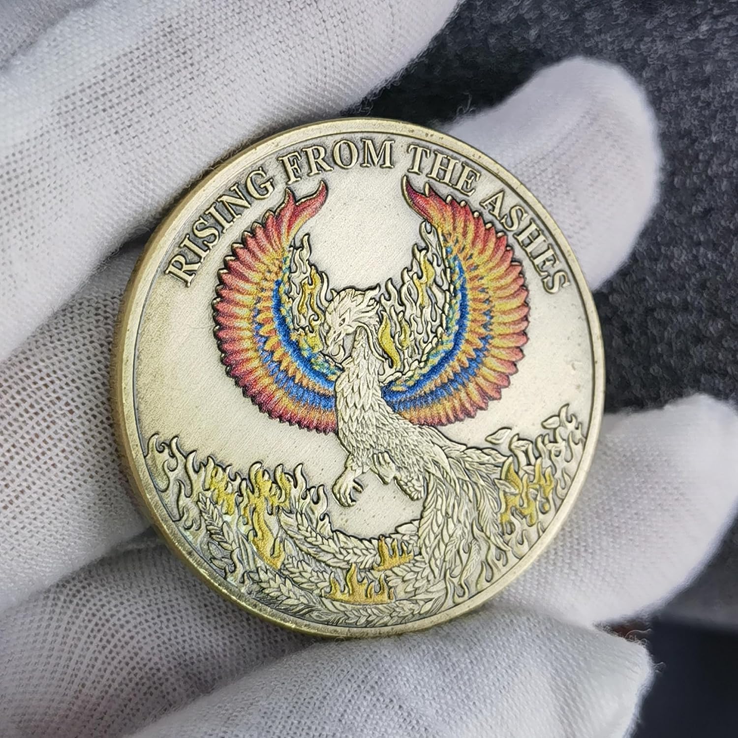 Phoenix Rising Lucky Coin Serenity Prayer Sobriety Coin Regalos sobrios para hombres o mujeres, Medallón AA de recuperación de adicciones (paquete