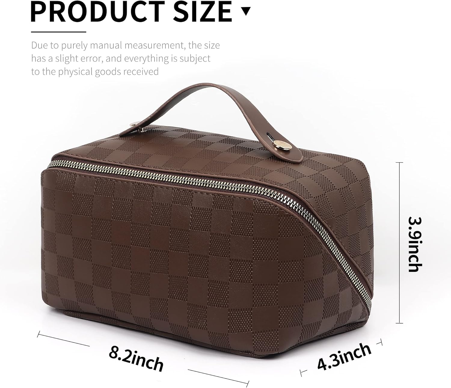 Bolsa de maquillaje grande, bolsa de cosméticos de doble capa, bolsa de maquillaje de viaje, bolsa de maquillaje de cuero, bolsas de viaje para