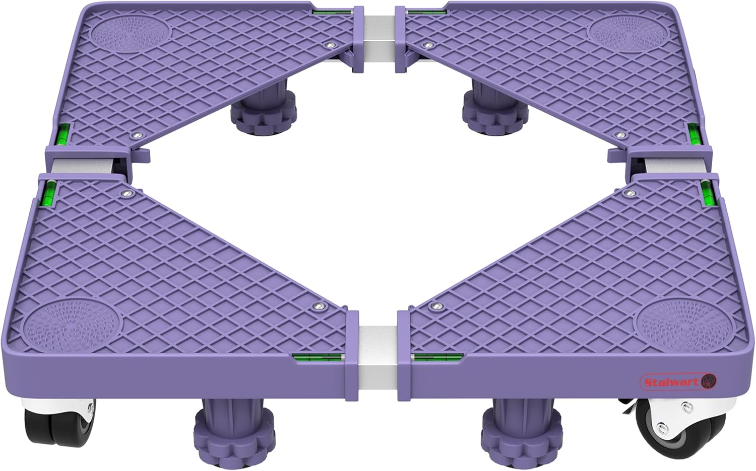 Carretilla multiusos con 4 pies, ruedas giratorias de bloqueo, niveles y base ajustable para mover lavadora, secadora, electrodomésticos, capacidad