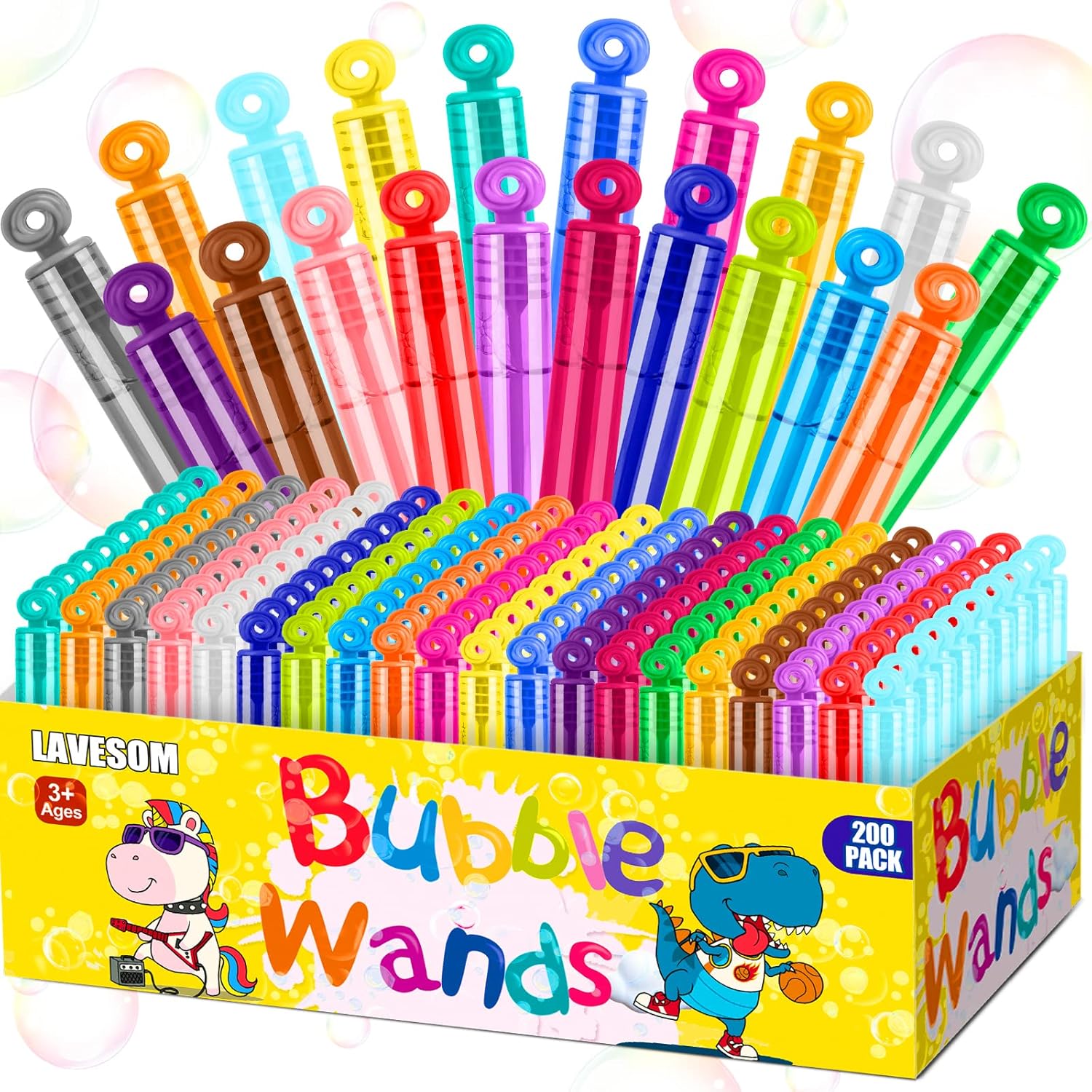 200 mini varitas de burbujas de 20 colores, juguetes de fiesta para niños, hora del baño, regalos de verano al aire libre, celebración de Navidad,