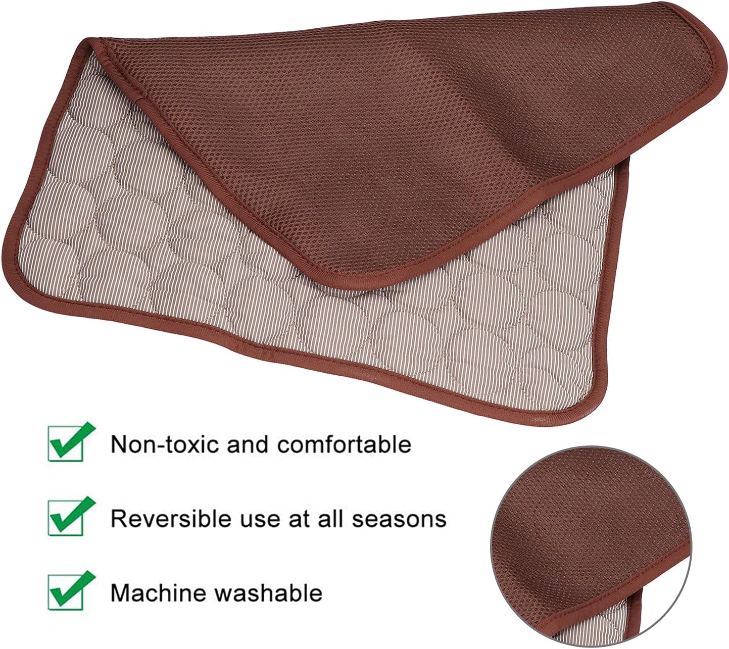 Almohadillas de enfriamiento, se mantienen frescas en la cama refrescante para perros Summe, fáciles de limpiar para suelos (marrón, S (19.7 x 15.7