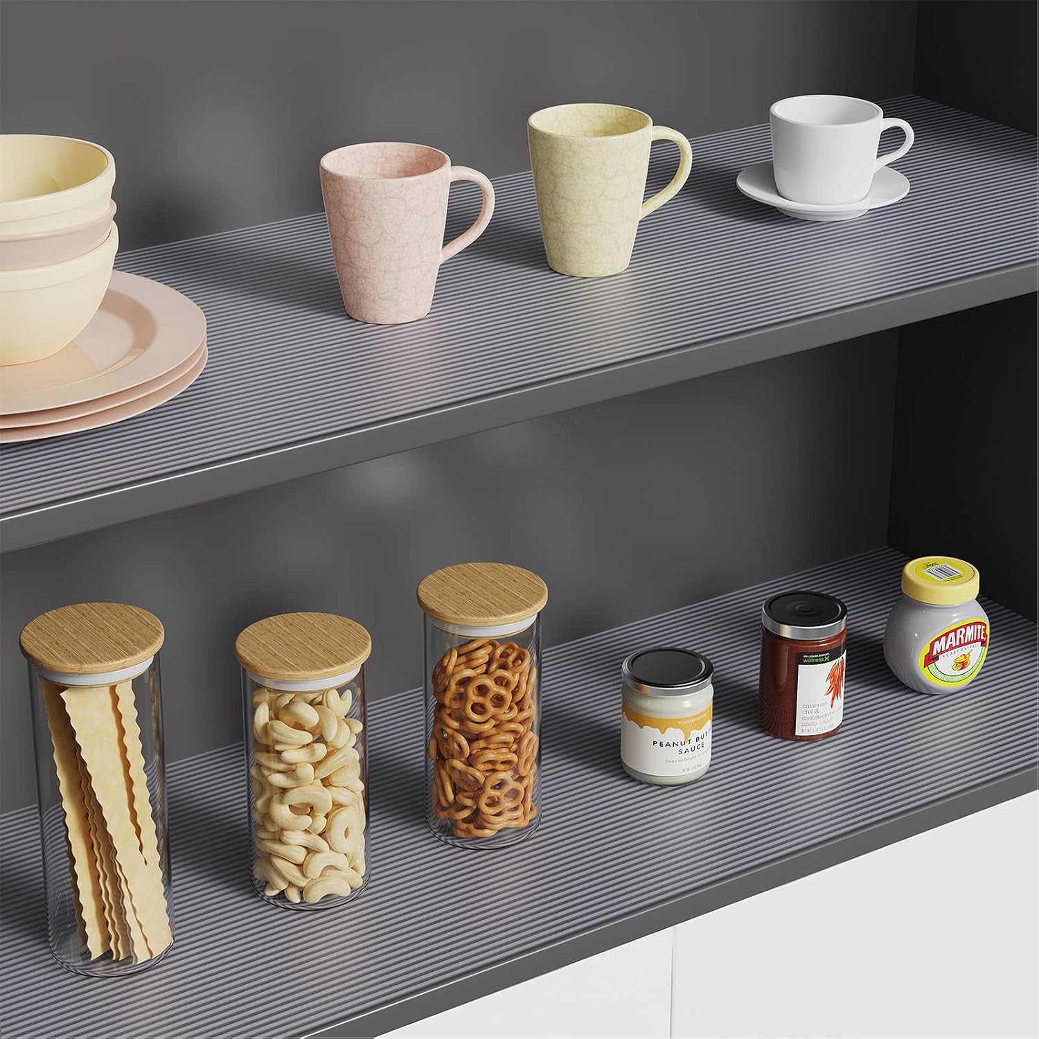 Revestimientos transparentes para armarios de cocina, revestimientos impermeables para cajones, revestimiento de estantes de cocina, revestimiento