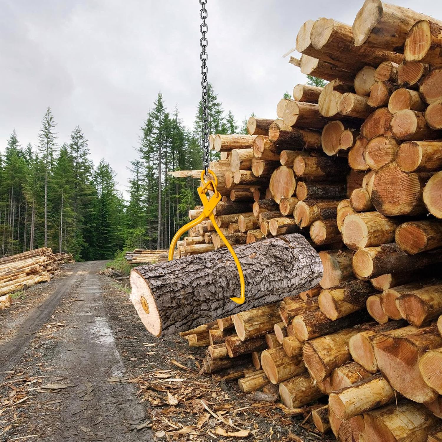 BotaBay Pinzas de elevación de troncos mejoradas, pinzas de elevación de troncos de madera de 16 pulgadas, pinza de madera resistente para levantar
