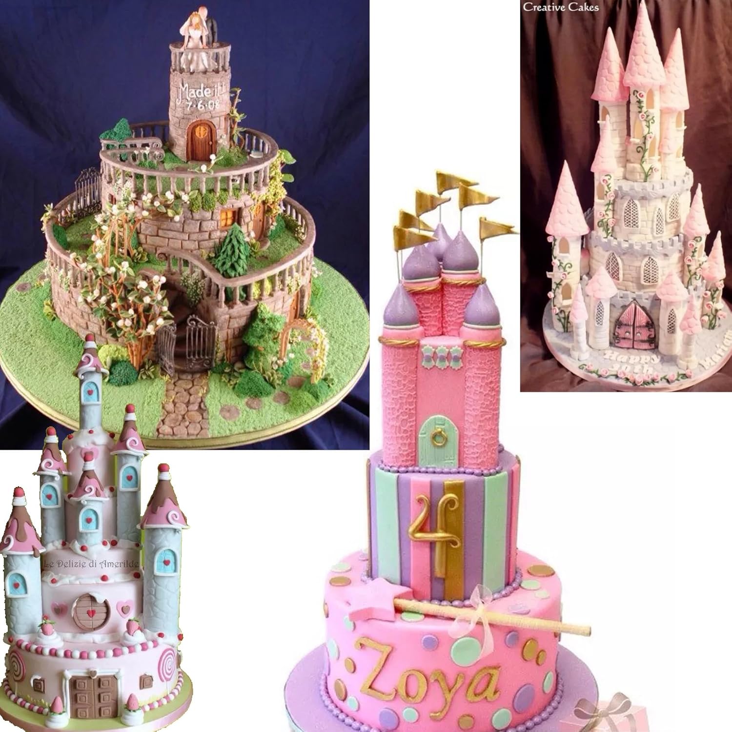 Anyana Juego de 12+6 moldes de glaseado en relieve de plástico gratis Kits de madera ladrillo adoquín acolchado cuadrícula diamante diseños