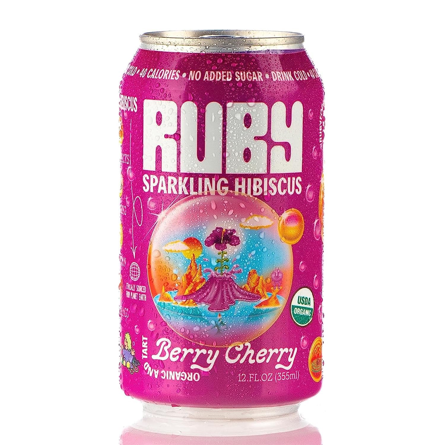 Ruby Hibiscus – Paquete variado de 5 agua potable con sabor orgánico, bebidas frescas, sin azúcar añadida, naranja sangre, manzana Fuji, uva