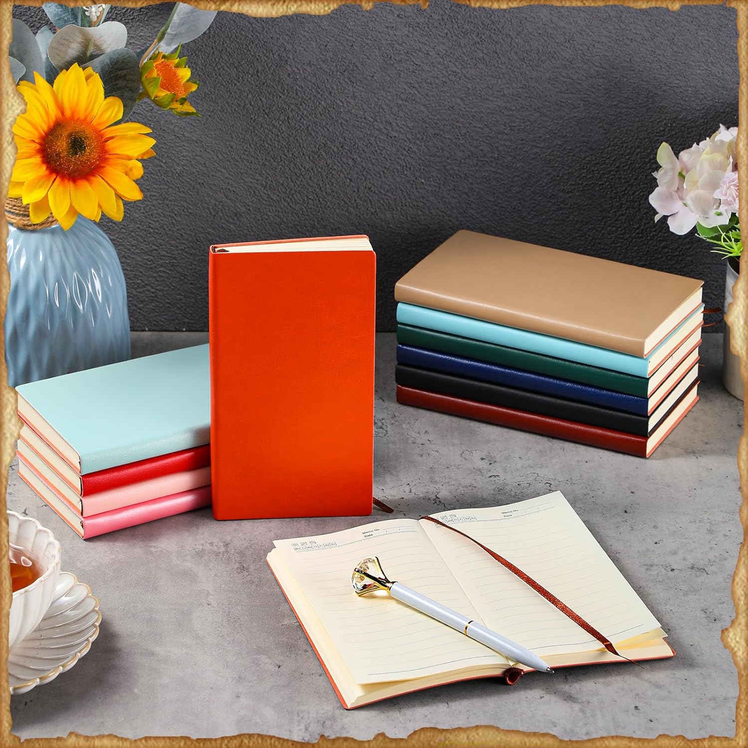 36 cuadernos de cuero sintético a granel, diario de viaje de cuero vintage A6, regalos de agradecimiento para mujeres, hombres, empleados,