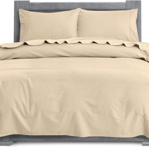 Elegant Comfort Juego de sábanas suaves de franela de 100% algodón turco, 4 piezas, calidad premium, sábana bajera con bolsillo profundo, ultra Elegant Comfort Juego de sábanas suaves de franela de 100% algodón turco, 4 piezas, calidad premium, sábana bajera con bolsillo profundo, ultra