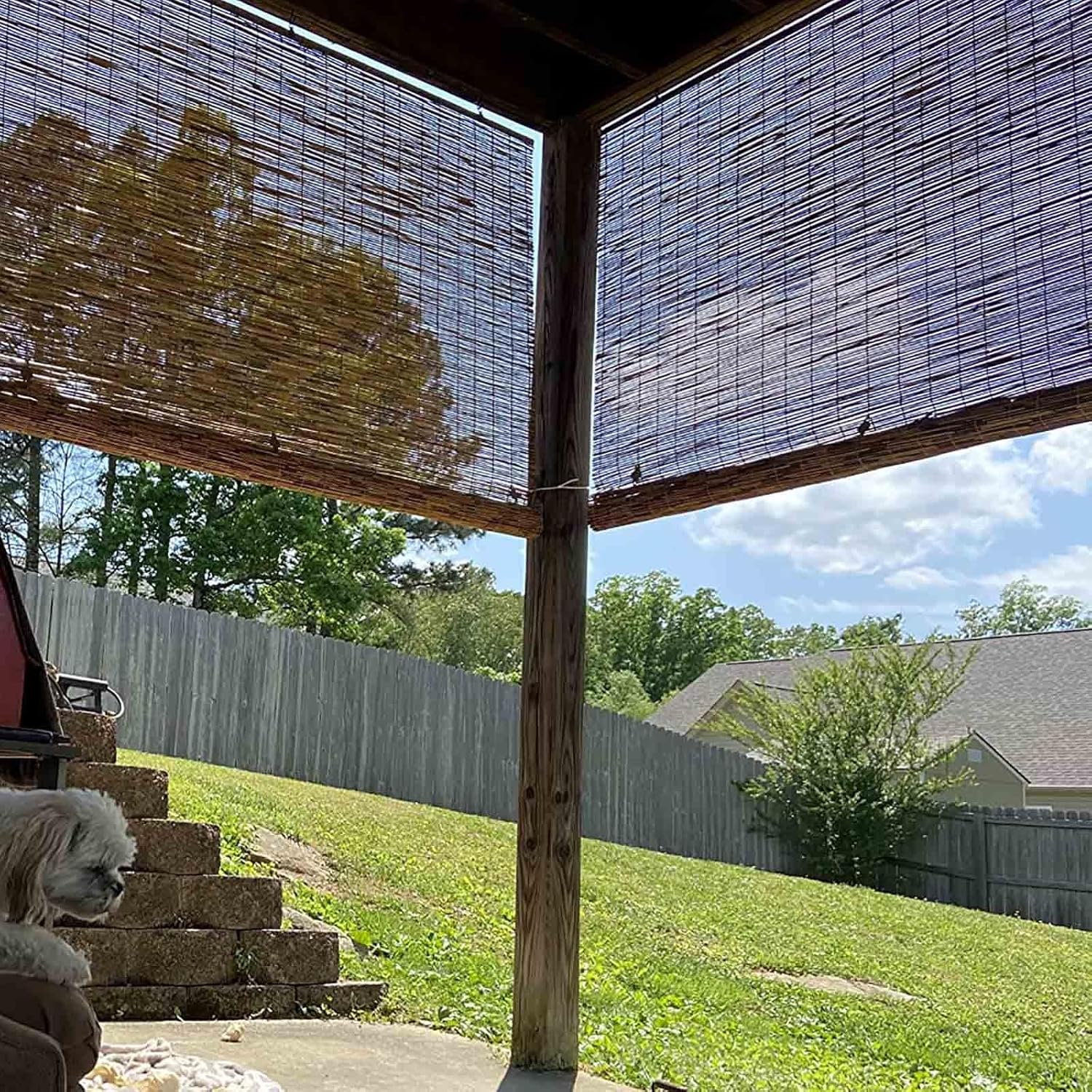 Persianas enrollables de bambú transpirable para exteriores, cortinas enrollables de bambú transpirable para interiores, cortinas de caña de