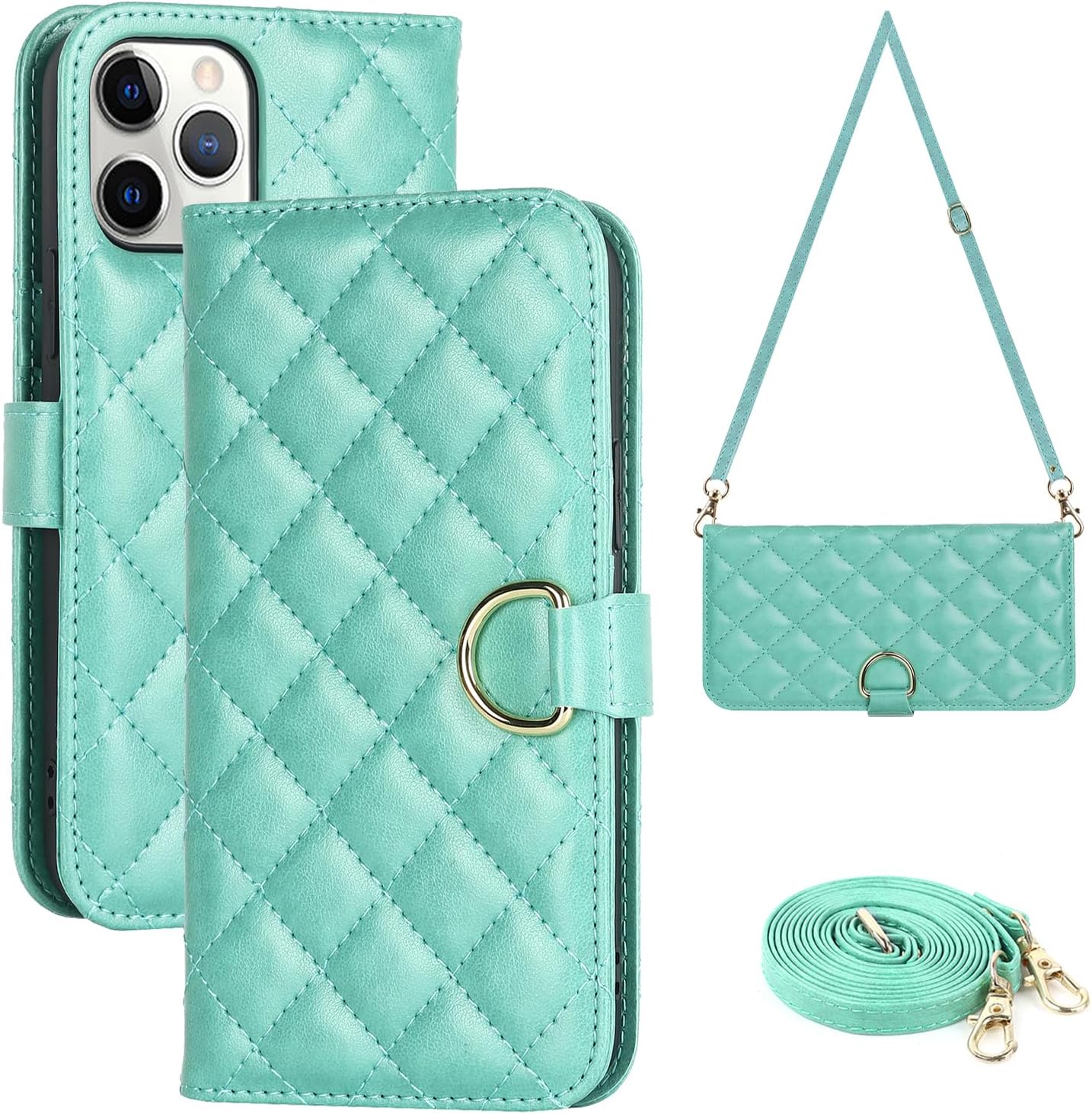 Havaya Funda cruzada para iPhone 11 Pro Max con correa para mujer con tarjetero para iPhone 11 Pro Max, funda tipo cartera con tapa y ranura para