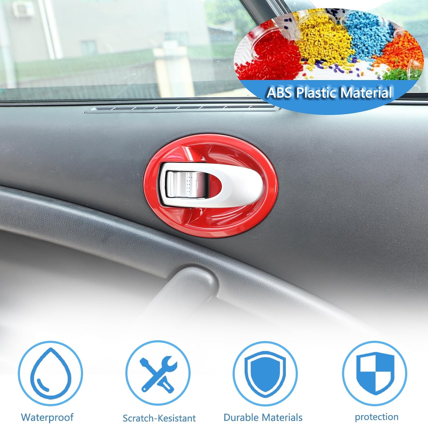 Tirador de puerta interior de ABS compatible con Mitsubishi Eclipse 2006-2011, manija interior izquierda y derecha, tazón, protección antiarañazos,
