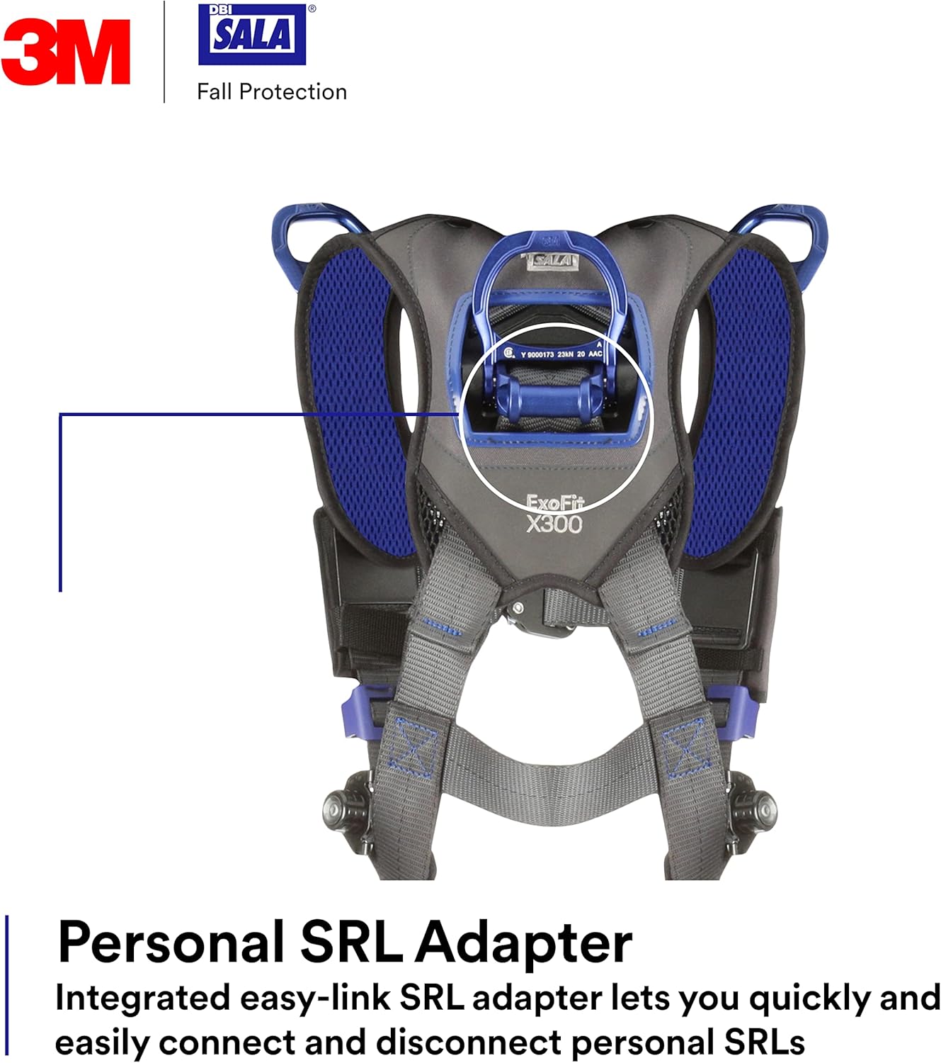 3M 1113073 DBI-SALA ExoFit X300 Arnés de seguridad de rescate, protección contra caídas de rescate de recuperación, OSHA, ANSI, anillos en D de