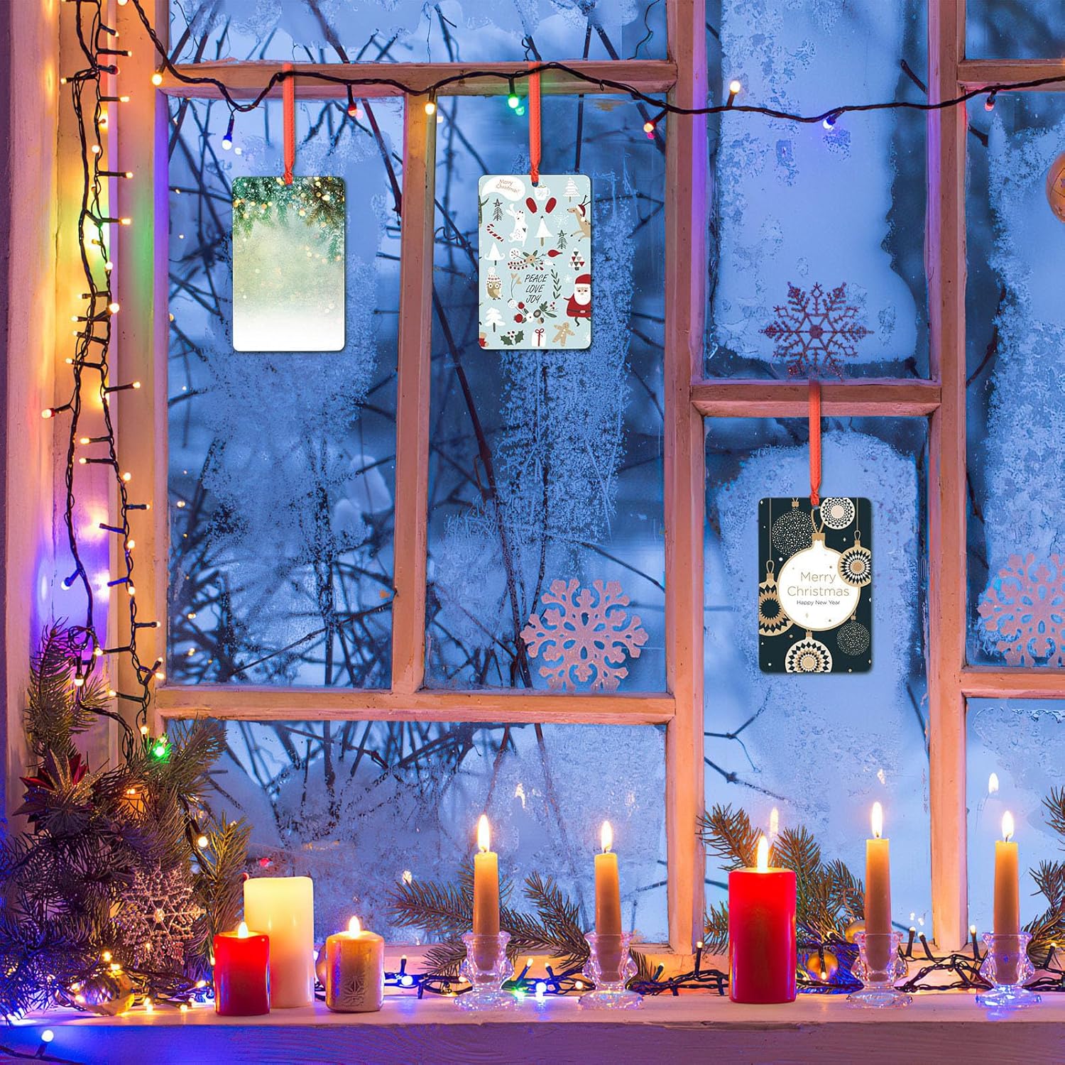 Adorno fotográfico de Navidad personalizado con cualquier imagen, carga cualquier foto, texto opcional, recuerdo, adorno de Navidad personalizado