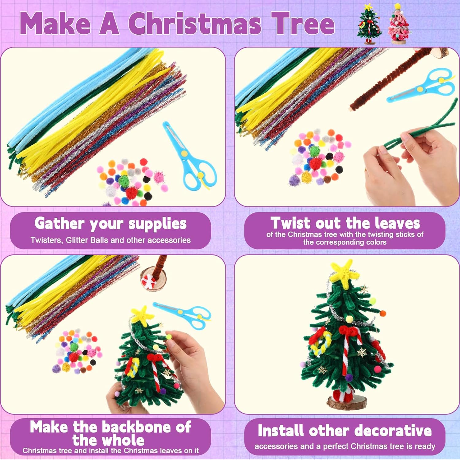 Liliful 5522 piezas de suministros de arte y manualidades para niños pequeños, incluye limpiapipas, pompones, papel colorido, ojos pegajosos,