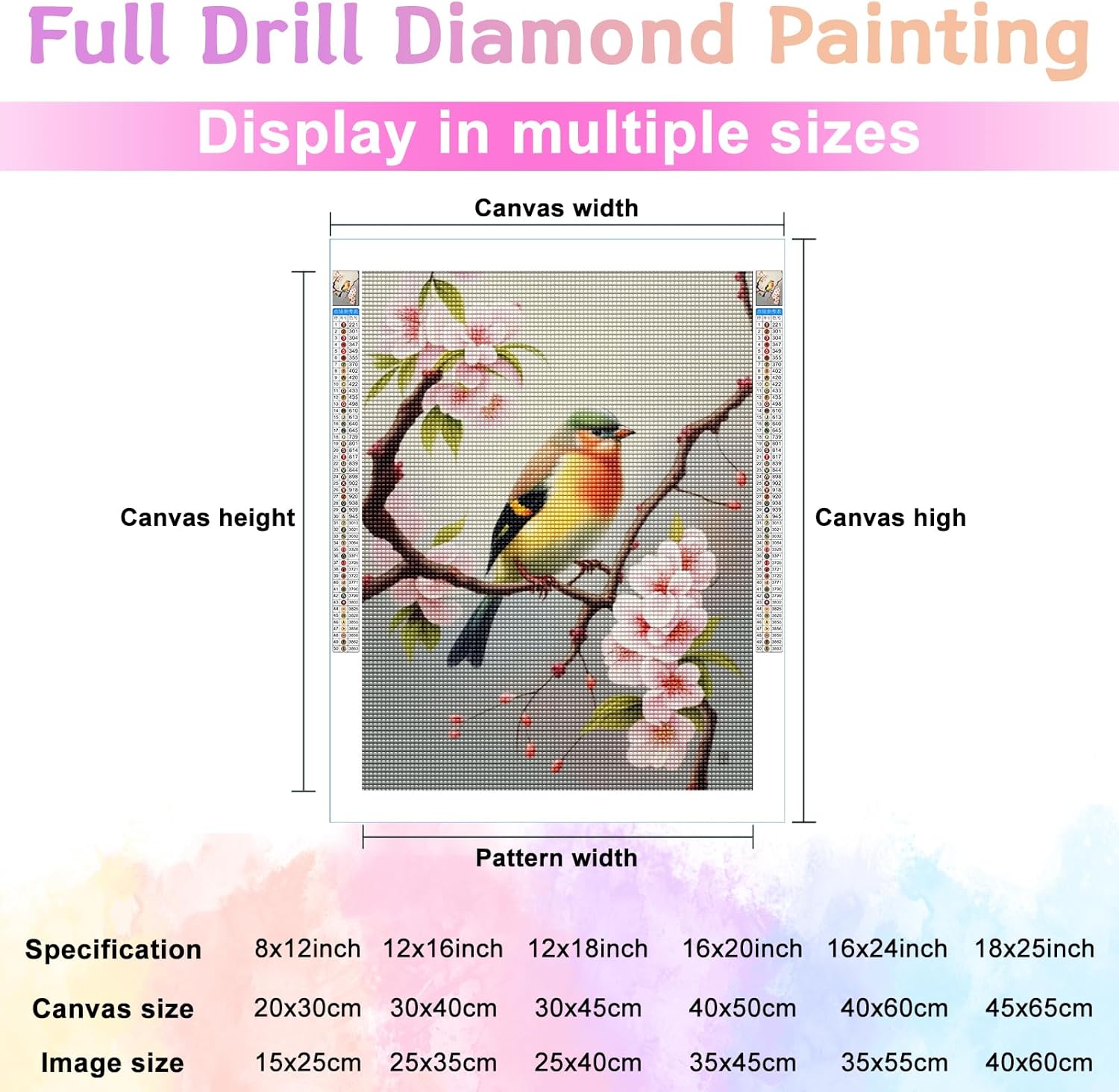Kits de pintura de diamantes para adultos, extraño pájaro redondo, taladro completo 5D, kit de arte de pintura de diamantes para decoración del