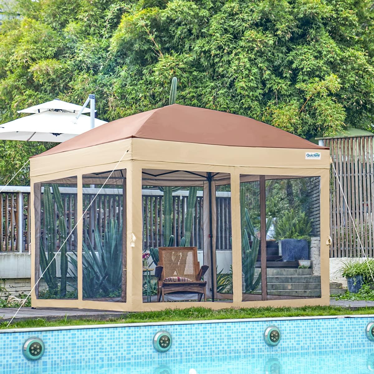 Toldo desplegable Quictent Ez con pantalla de malla para carpa, pared lateral, en 3 colores, 4 tamaños