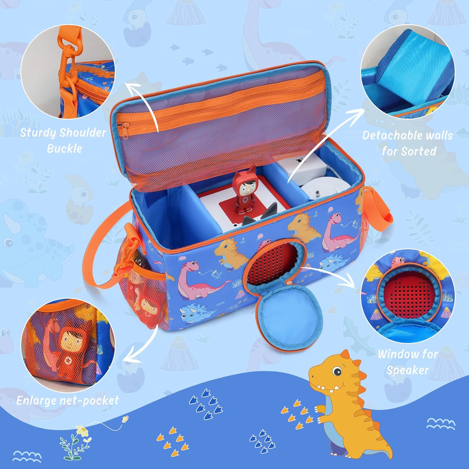 Funda de transporte portátil Tonies  Compatible con Toniebox Starter Set Tonies Figures Personajes Estación de carga Auriculares  Bolsa de viaje