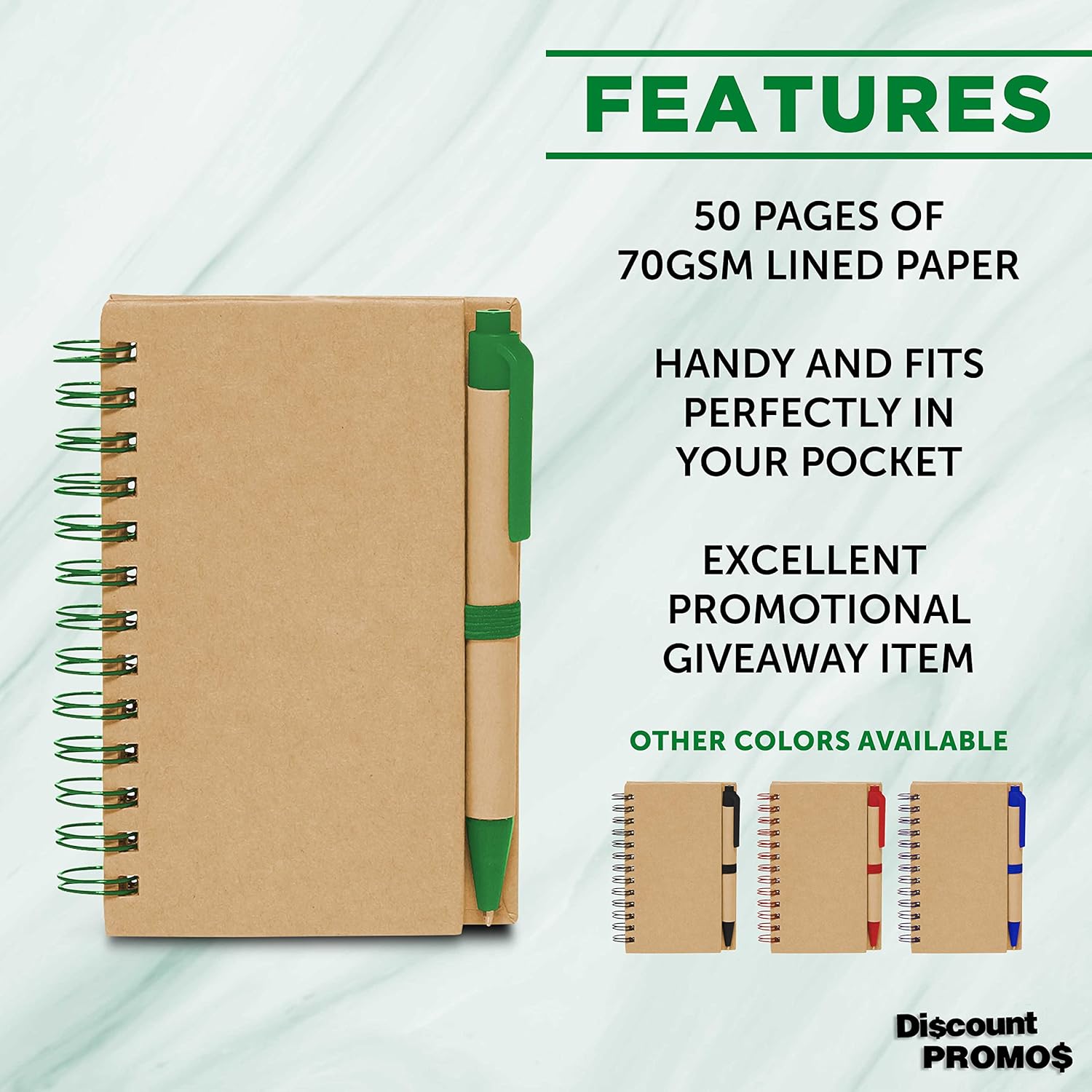 Mini cuadernos en espiral con bolígrafos de tinta negra, juego de 10, paquete a granel, perfecto para la escuela, oficina, negocios, hogar, color