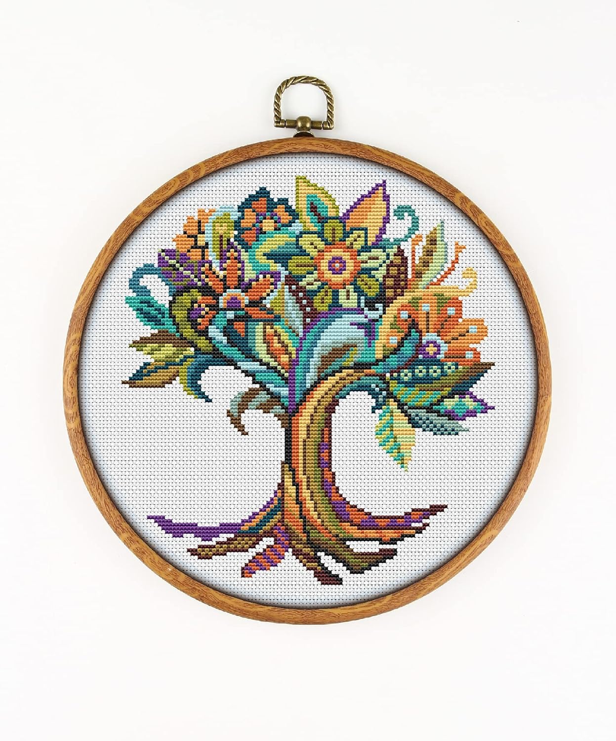 Mandala Tree of Life K256 – Patrón de punto de cruz. Patrón impreso en el interior. Sin tela, hilos, agujas, aros. Patrón de bordado