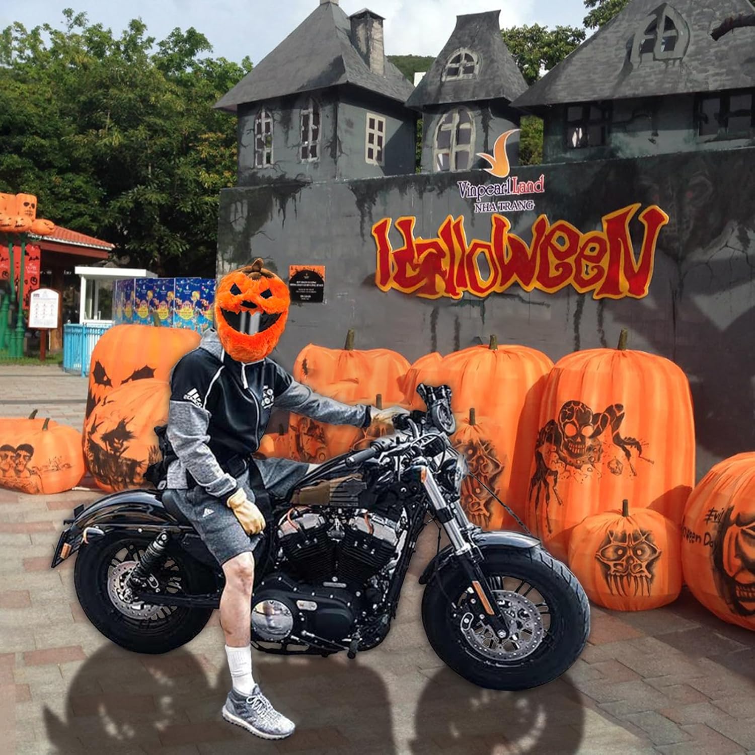 Cubierta de casco de motocicleta de calabaza de Halloween, cubierta de casco de motocicleta de Navidad, cubierta de casco de calabaza, accesorios de