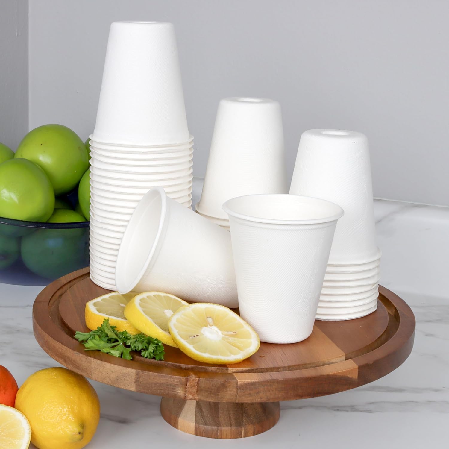 ECORIYO Tazas de café desechables de papel de 8 onzas, paquete de 50 tazas biodegradables y ecológicas, vasos de papel desechables de caña de