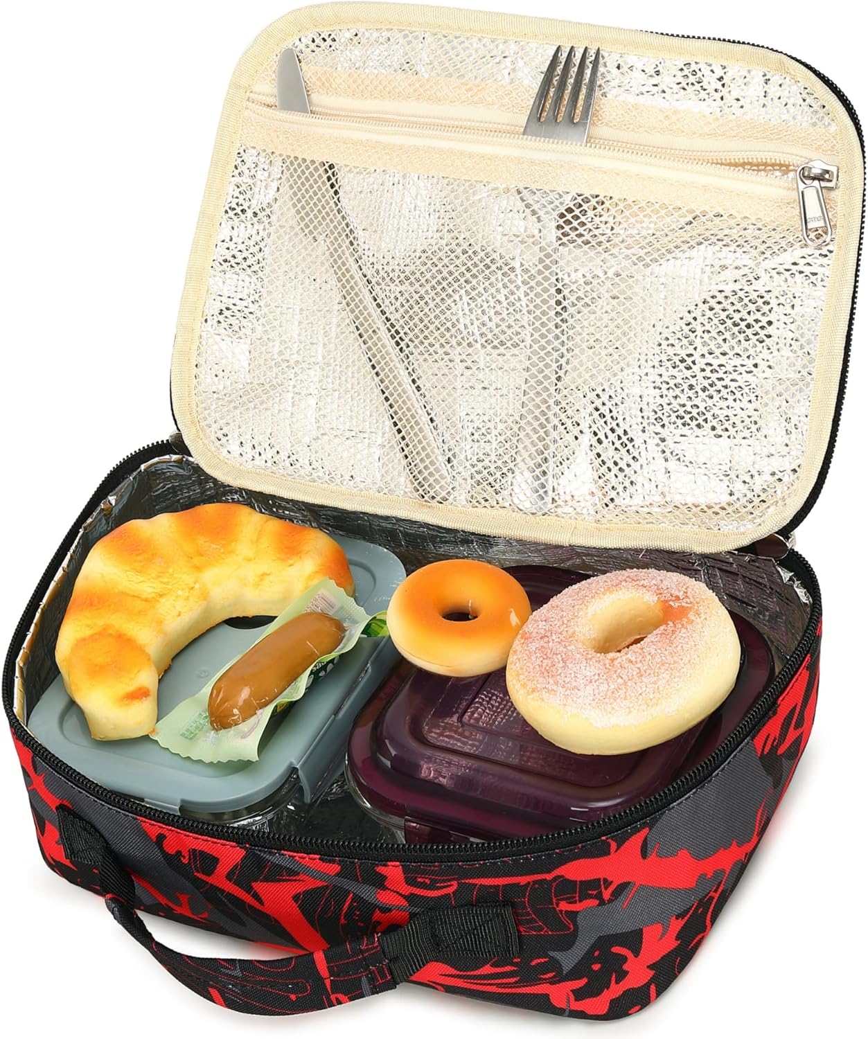 LEDAOU Lonchera con aislamiento térmico para niñas, bolsa de almuerzo reutilizable para escuela, picnic, senderismo, trabajo