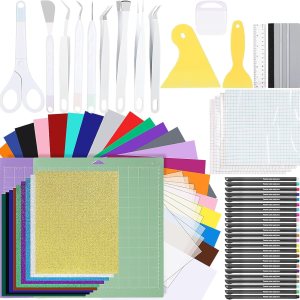 Tenceur Paquete de 93 accesorios compatibles con Cricut Makers MachineExplore Air compatible con Cricut Starter Kit con hojas de vinilo adhesivas, Tenceur Paquete de 93 accesorios compatibles con Cricut Makers MachineExplore Air compatible con Cricut Starter Kit con hojas de vinilo adhesivas,