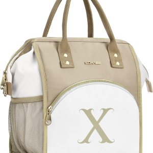 LOKASS Lonchera con inicial para mujer, bolsa de almuerzo grande, bolsa térmica aislada para el trabajopicnic, regalo personalizado para el día de LOKASS Lonchera con inicial para mujer, bolsa de almuerzo grande, bolsa térmica aislada para el trabajopicnic, regalo personalizado para el día de