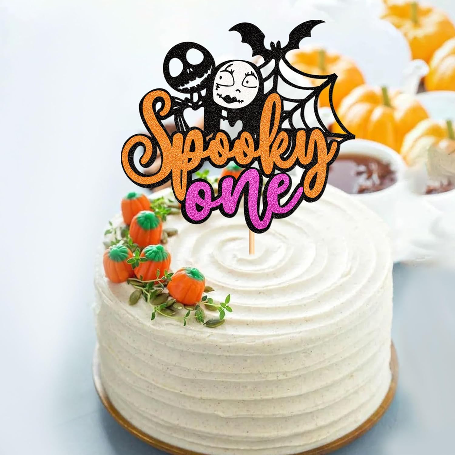 1 decoración espeluznante de Halloween para tartas Batbaby Girl para primer cumpleaños de niña, selección de cupcakes temáticos de Halloween,