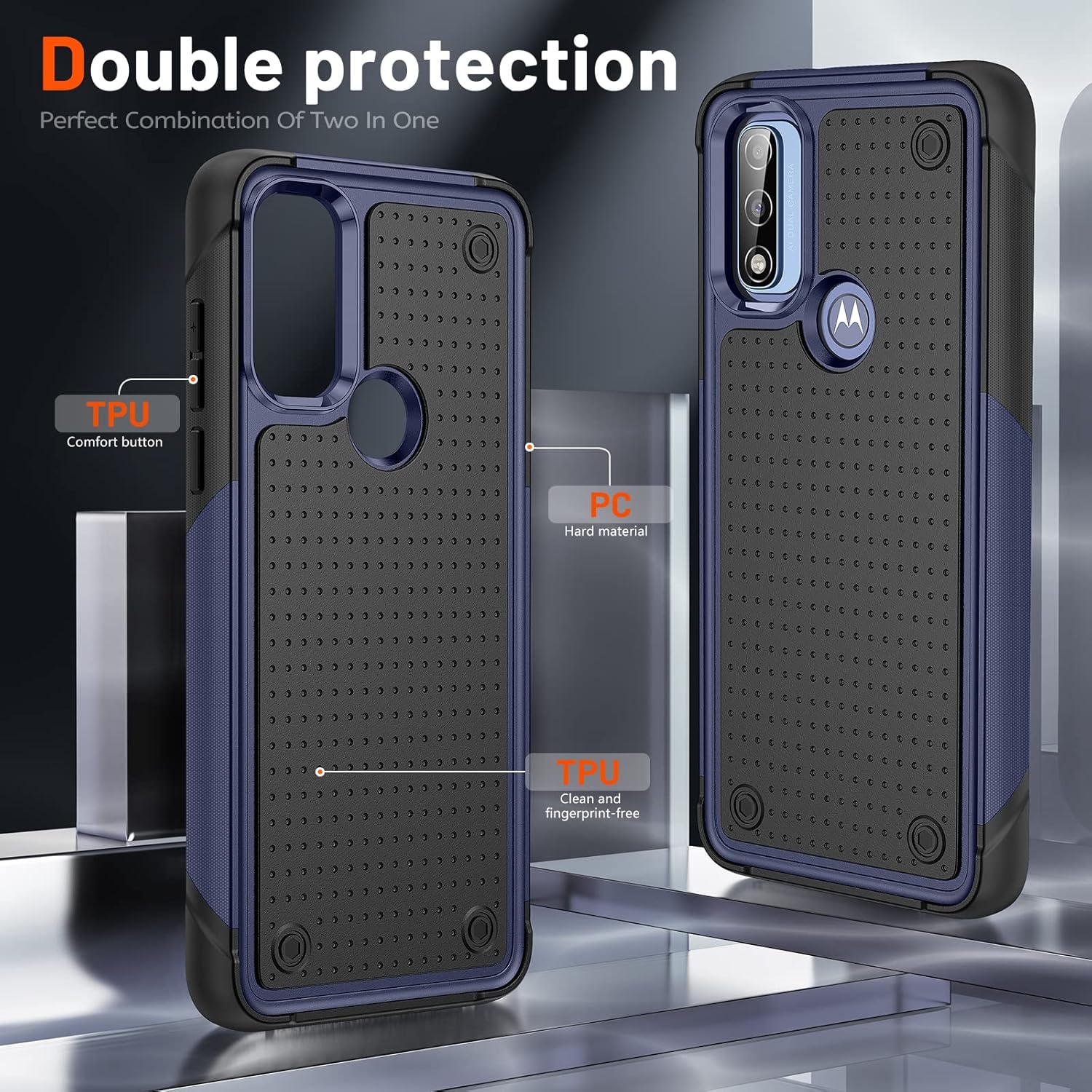 for Moto G Play 2023Moto G Pure Case,Moto G Power 2022 Case with Screen Protector,Military Grade Drop Tested Heavy-Duty Tough Rugged Shockproof