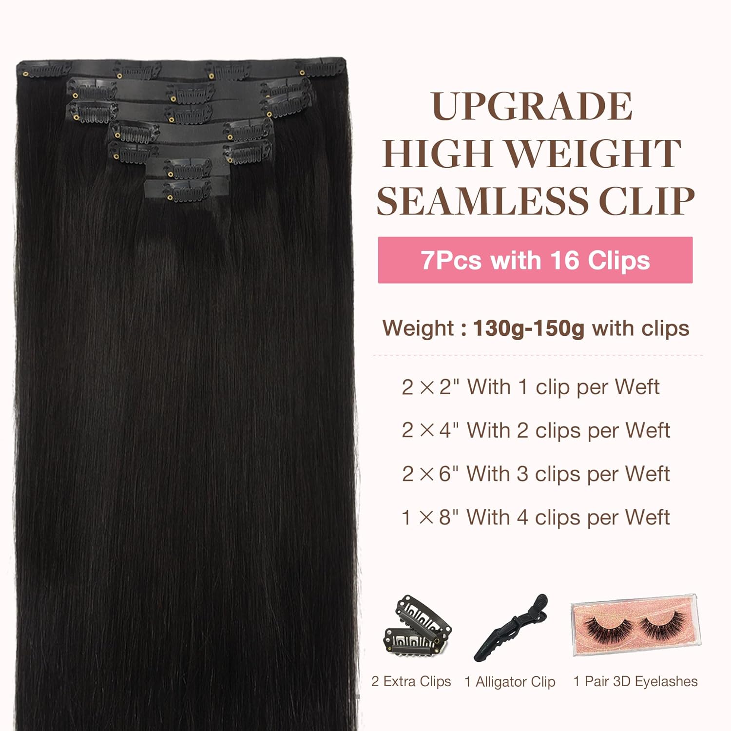 Goo Goo – Extensiones de cabello con clip de poliuretano de trama sin costuras, cabello humano de color degradado, lacio, Remy, con efecto balayage,