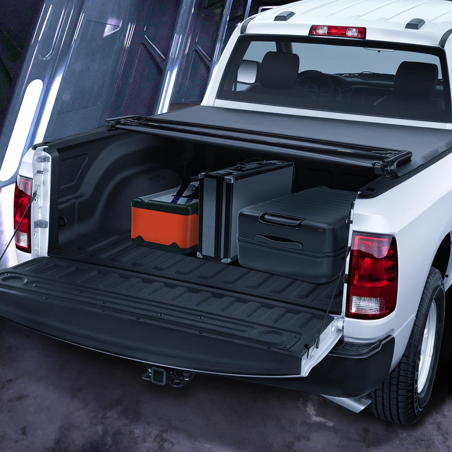 Funda suave para caja de camioneta Tonneau compatible con Dodge Ram 1500 2009-2023 (solo clásico 2019-2023) Fleetside de 5.7 pies sin Rambox