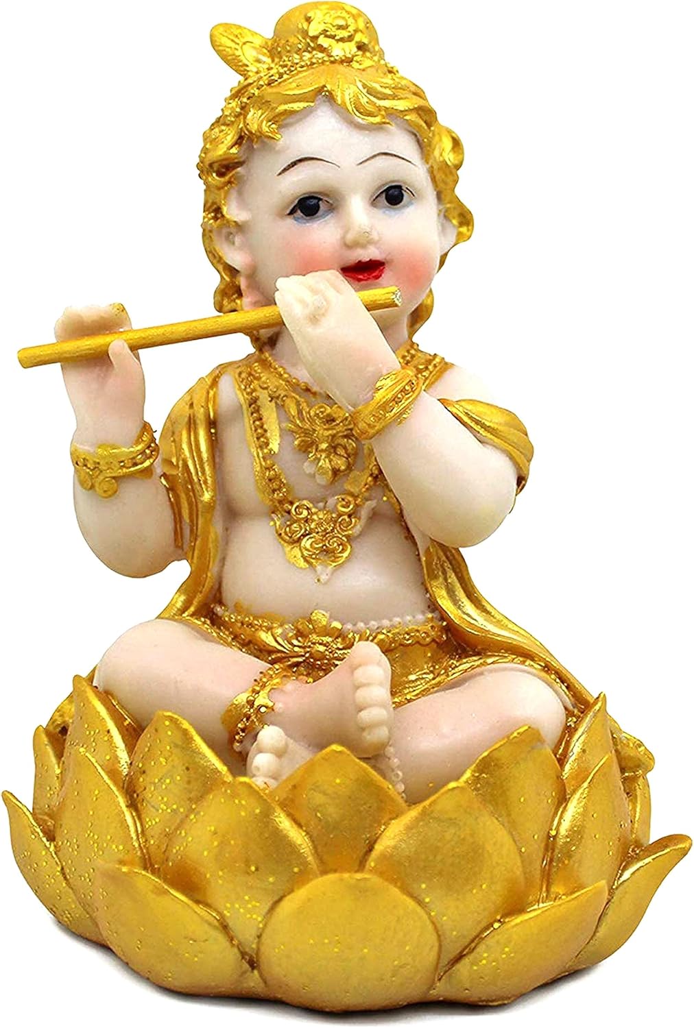 TIED RIBBONS Krishna Estatua de resina de Dios hindú  5.2 x 4 pulgadas  Figura de ídolo de Krishna pieza decorativa para mesa, regalo de