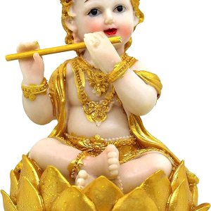 TIED RIBBONS Krishna Estatua de resina de Dios hindú  5.2 x 4 pulgadas  Figura de ídolo de Krishna pieza decorativa para mesa, regalo de TIED RIBBONS Krishna Estatua de resina de Dios hindú  5.2 x 4 pulgadas  Figura de ídolo de Krishna pieza decorativa para mesa, regalo de